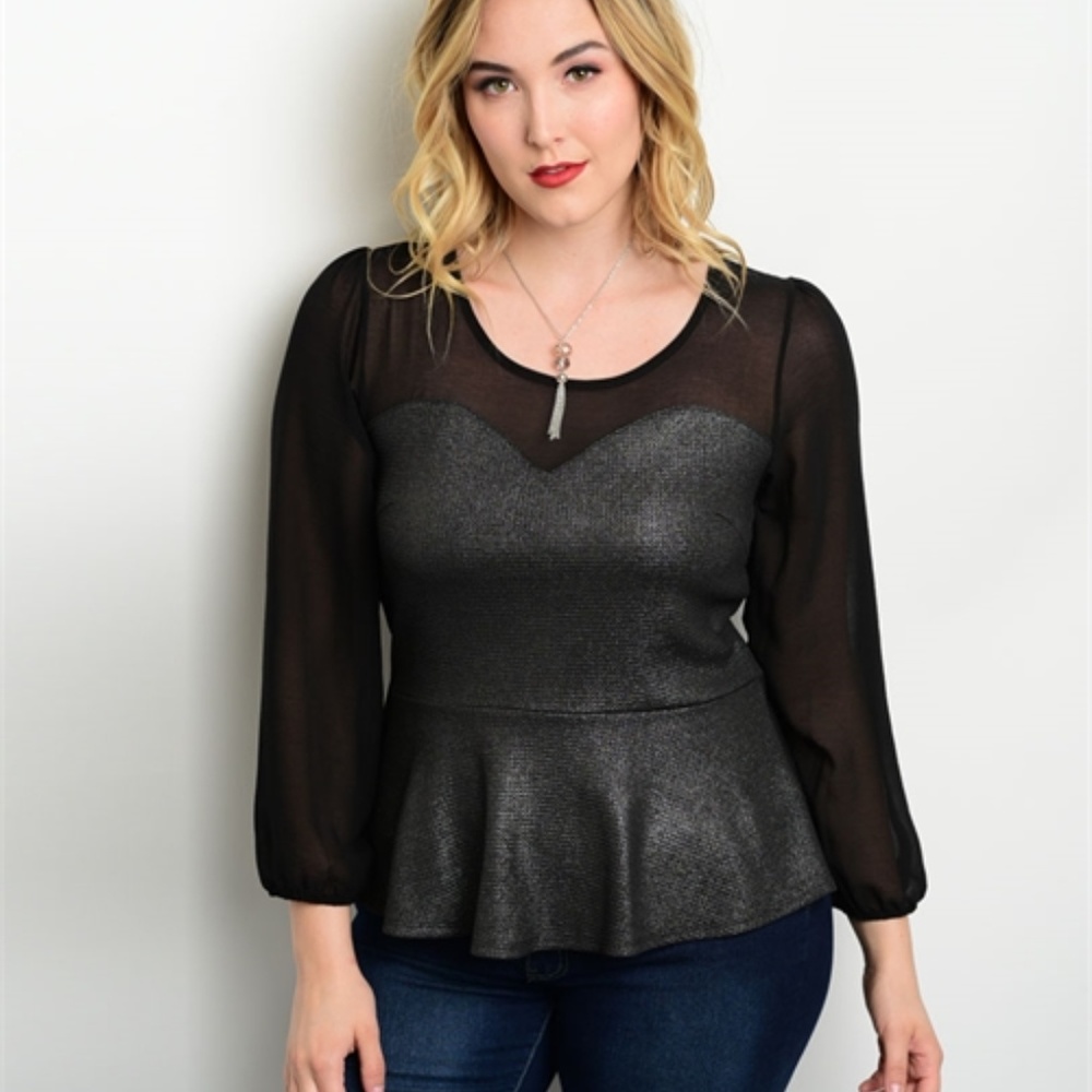 CURVY QUEEN BLACK W/ SILVER SHIMMER